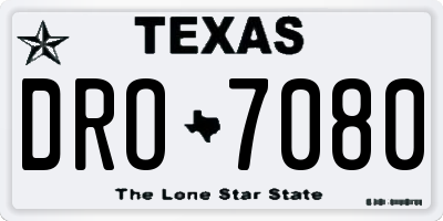 TX license plate DRO7080