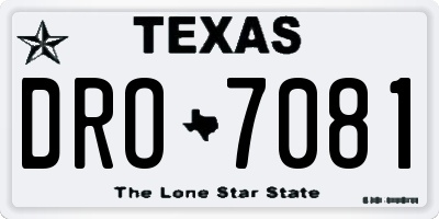 TX license plate DRO7081
