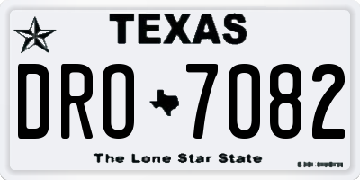 TX license plate DRO7082