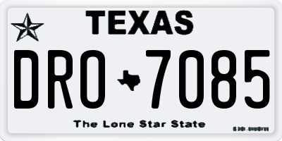 TX license plate DRO7085