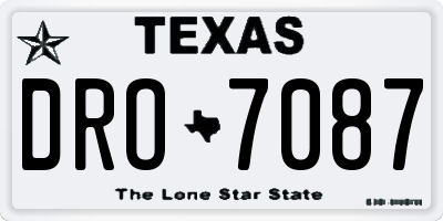 TX license plate DRO7087