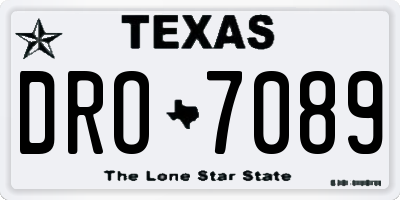 TX license plate DRO7089