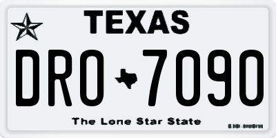 TX license plate DRO7090