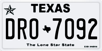 TX license plate DRO7092