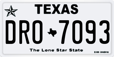 TX license plate DRO7093