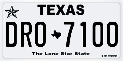 TX license plate DRO7100