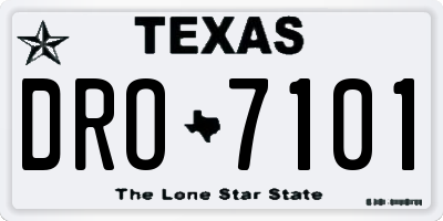 TX license plate DRO7101