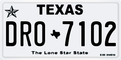 TX license plate DRO7102