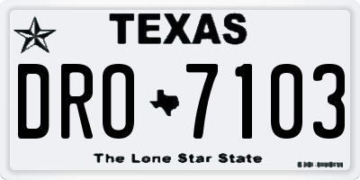 TX license plate DRO7103
