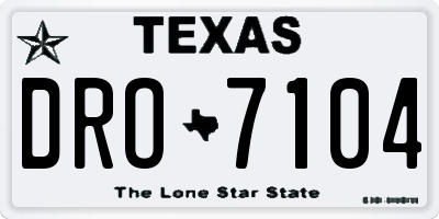 TX license plate DRO7104