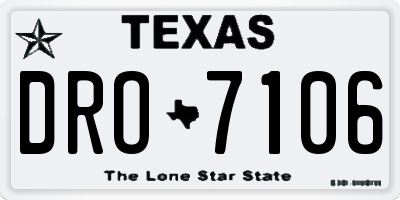 TX license plate DRO7106