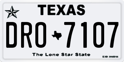 TX license plate DRO7107