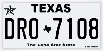 TX license plate DRO7108