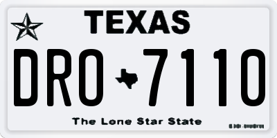 TX license plate DRO7110