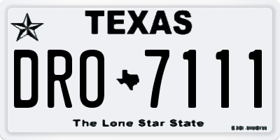TX license plate DRO7111