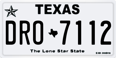 TX license plate DRO7112