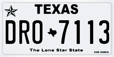 TX license plate DRO7113