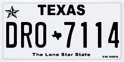 TX license plate DRO7114