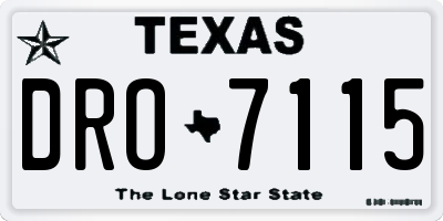 TX license plate DRO7115