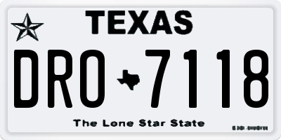 TX license plate DRO7118