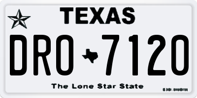 TX license plate DRO7120