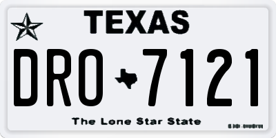TX license plate DRO7121