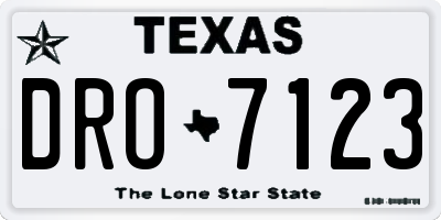 TX license plate DRO7123