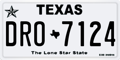 TX license plate DRO7124