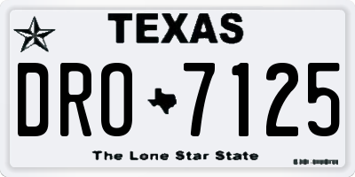 TX license plate DRO7125