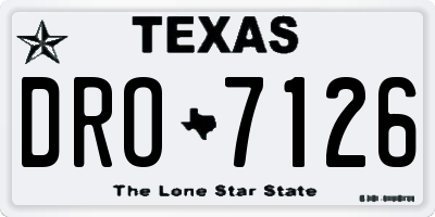 TX license plate DRO7126