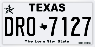 TX license plate DRO7127