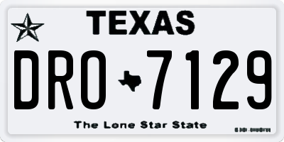 TX license plate DRO7129