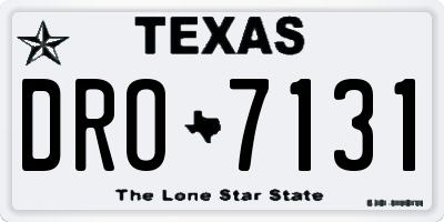 TX license plate DRO7131
