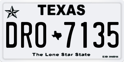 TX license plate DRO7135