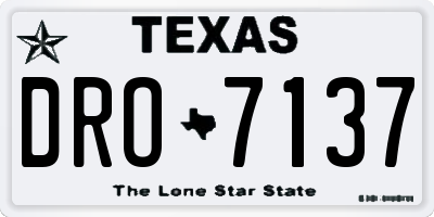 TX license plate DRO7137