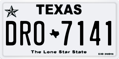 TX license plate DRO7141