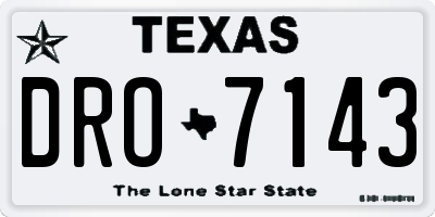 TX license plate DRO7143