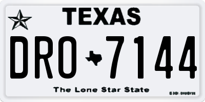 TX license plate DRO7144