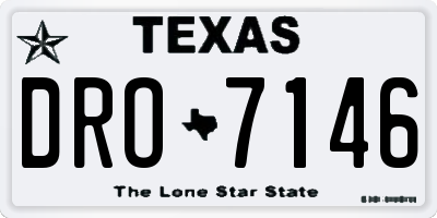 TX license plate DRO7146