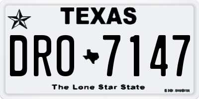 TX license plate DRO7147