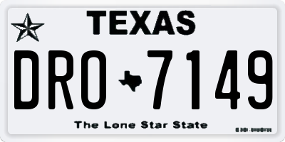 TX license plate DRO7149