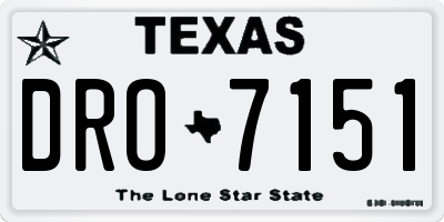 TX license plate DRO7151