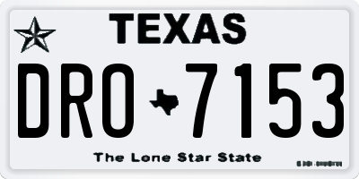 TX license plate DRO7153