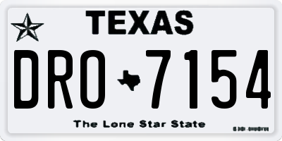 TX license plate DRO7154