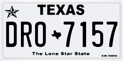 TX license plate DRO7157
