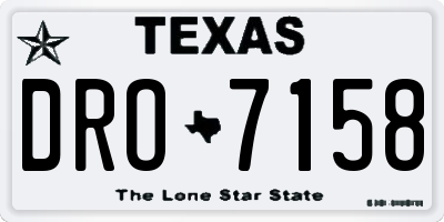 TX license plate DRO7158