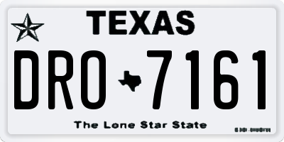 TX license plate DRO7161