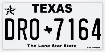 TX license plate DRO7164