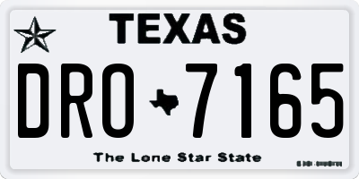 TX license plate DRO7165