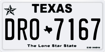TX license plate DRO7167